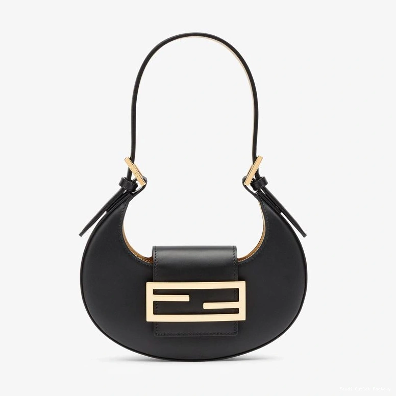 HOT Calf Leather Fendi Mini Black In Hobo Cookie Bag 0810